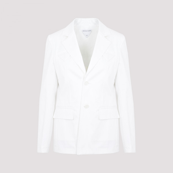 Shop Bottega Veneta Cotton Twill Jacket 38 In White