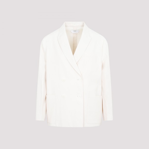 Shop Prada Cotton Jacket 38 In F Naturale