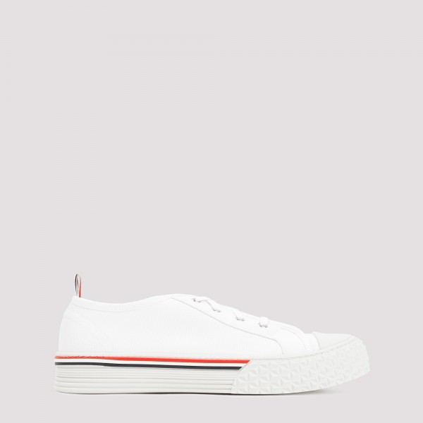 Shop Thom Browne Collegiate Low Top Trainers 7 In White