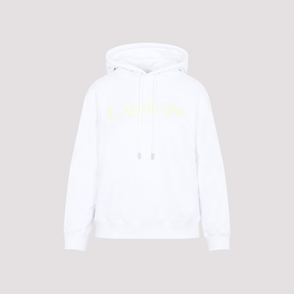 Shop Lanvin Cotton Classic Fit Hoodie Xs In Optic White