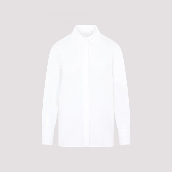Chloé embroidery-detail poplin shirt - White