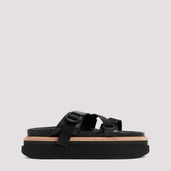 Shop Sacai Hybrid Belt Sandals 43 In Black