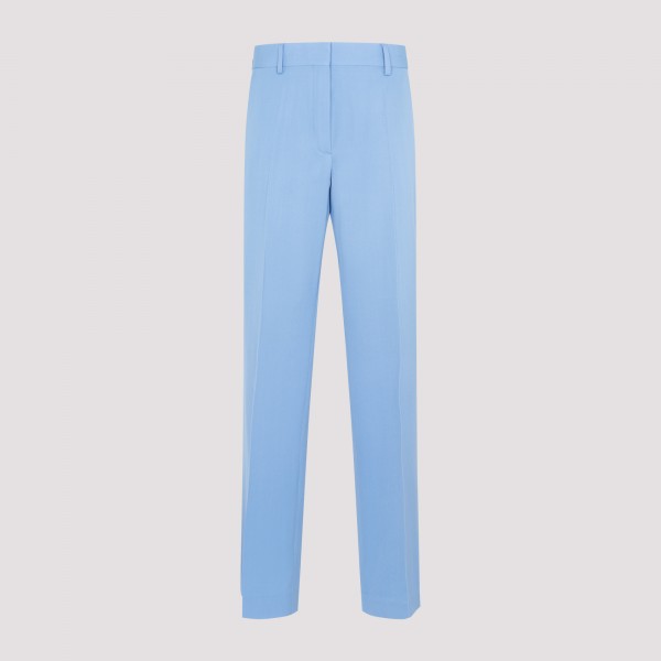 Shop Dries Van Noten Pulley Wool Pants 36 In Light Blue