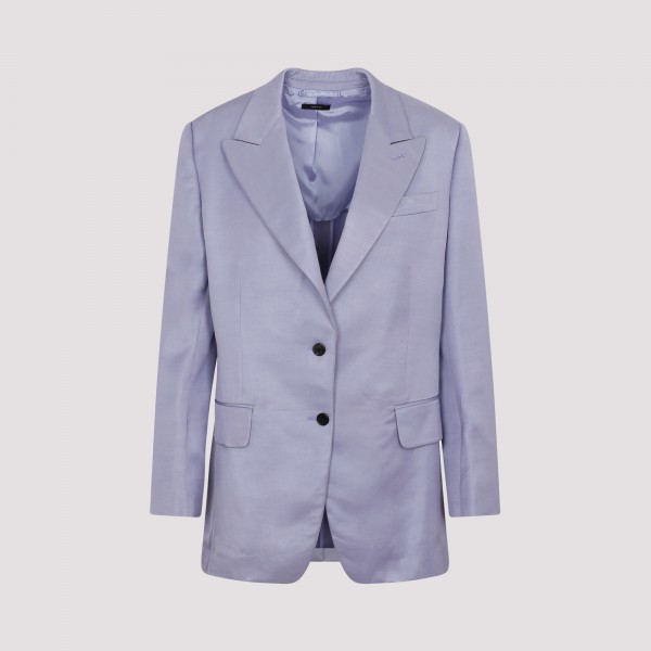 Shop Tom Ford Soft Fluid Twill Boyfriend Jacket 42 In Gv Pale Parma Violet