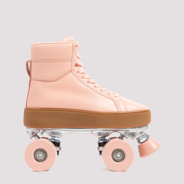 Shop Bottega Veneta Quilt Leather Roller Skates 36 In Peachy