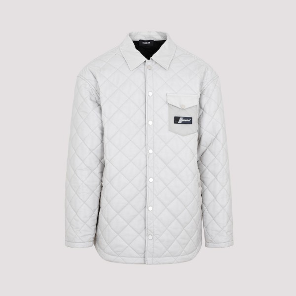 Shop Egonlab Quilted Shirt S In Light Grey