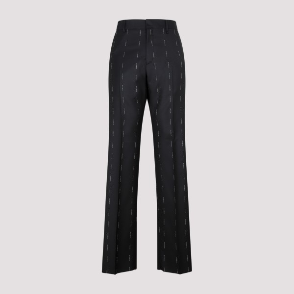 Shop Givenchy No Sideseam Straight Fit Pants 50 In Black