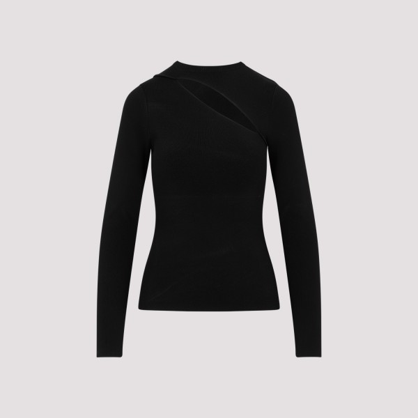 Shop Victoria Beckham Asymmetric Cut Out Top 10 In Black