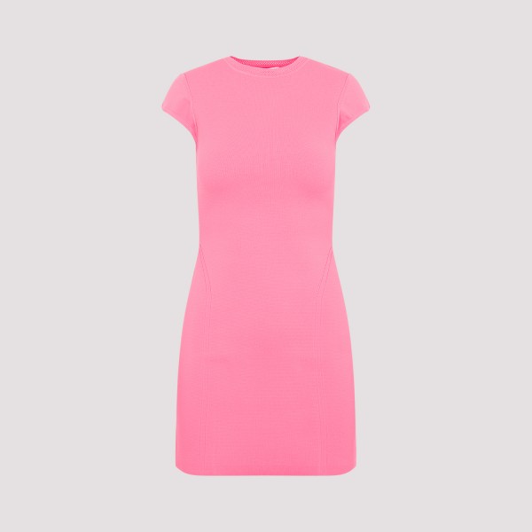 Shop Victoria Beckham Cap Sleeve Fitted Mini Dress 8 In Pink