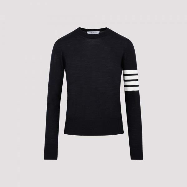Shop Thom Browne Relaxed Fit Wool Sweater 40 In Navy