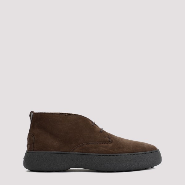 Shop Tod's Tod`s Suede Ankle Boots 8+ In Testa Moro