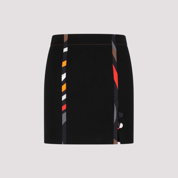 Shop Pucci Cotton Skirt 42 In Nero