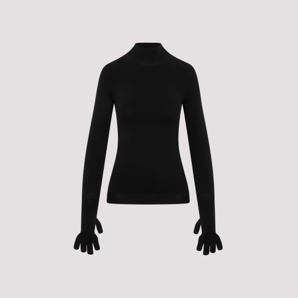 Shop Balenciaga Gloves Sweater Xs In Black