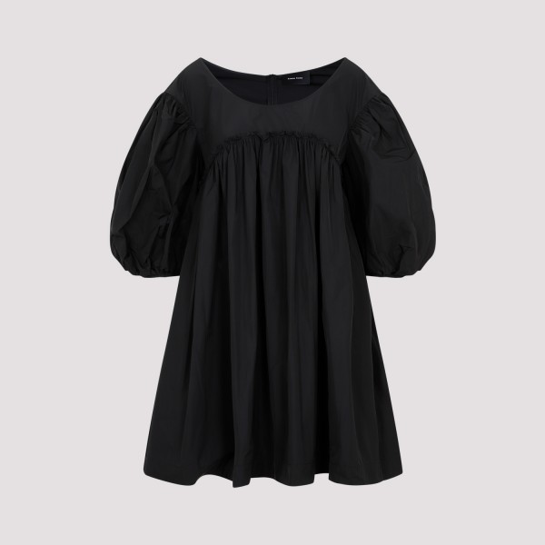 Shop Simone Rocha Scoop Neck Puff Sleeve Mini Dress 4 In Black