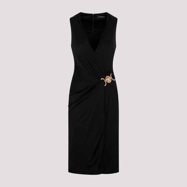 Shop Versace Jersey Dress 40 In B Black