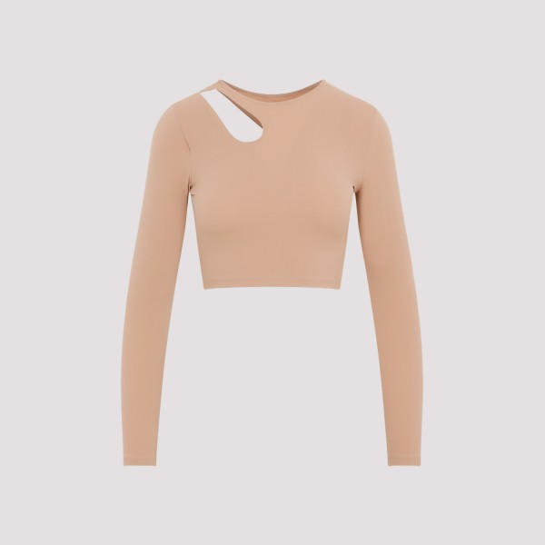 Shop Wolford Warm Up Long Sleeves Top S In Almond