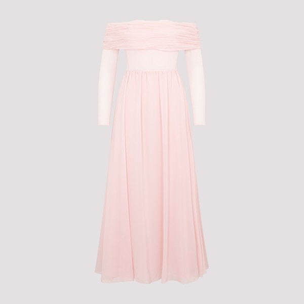 Shop Giambattista Valli Silk Dress 40 In Champagne Rose