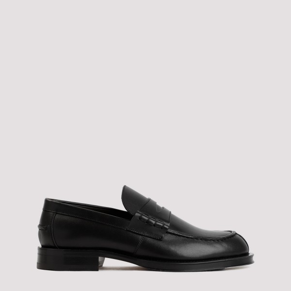 Lanvin Penny-slot Leather Loafers In Black