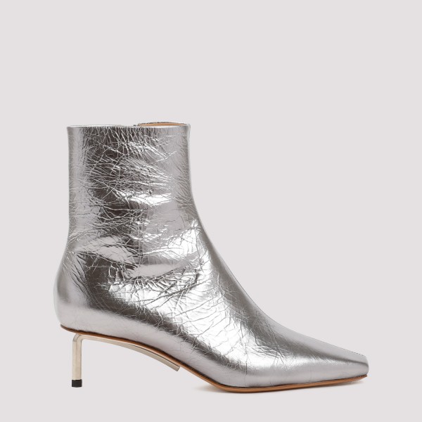 Shop Off-white Off White Silver Allen Metal Ankle Boots 40 In Dark Grey