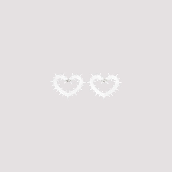 Shop Hugo Kreit Spiky Heart Hoops Earrings Unica In Cle Clear