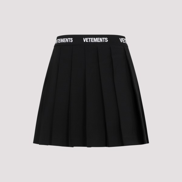 Shop Vetements Logo School Girl Skirt M In Black