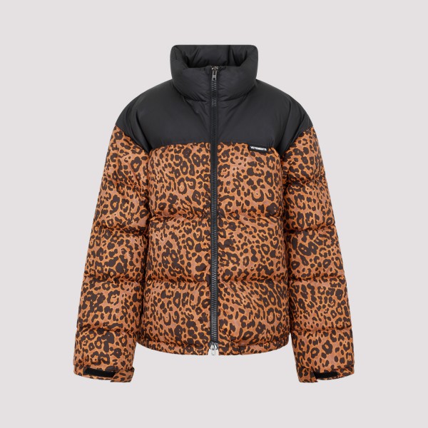Shop Vetements Leopard Logo Puffer Jacket S