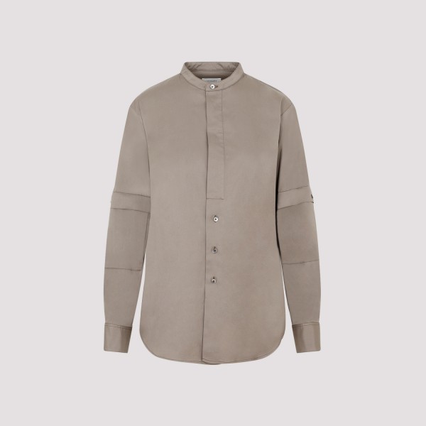 Shop Lemaire Officer Collar Shirt 34 In Br Squirrel