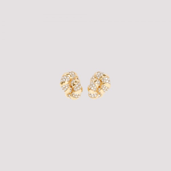Shop Lanvin Rhinestone Melodie Earrings Unica In Ms Gold Crystal