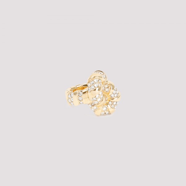 Lanvin Rhinestone Melodie Ring 55 In Ms Gold Crystal