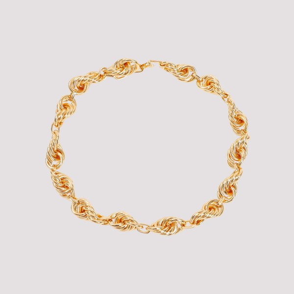 Shop Jil Sander Eco Brass Necklace Unica In Gold