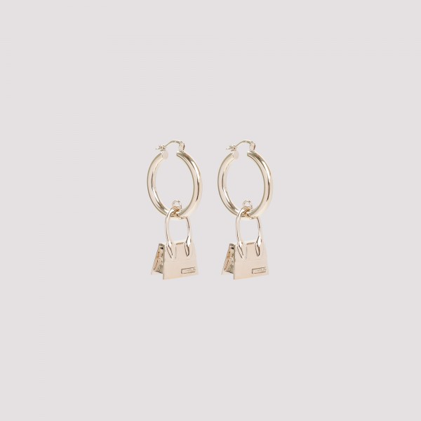 Shop Jacquemus Les Creoles Chiquito Earrings Unica In Light Gold