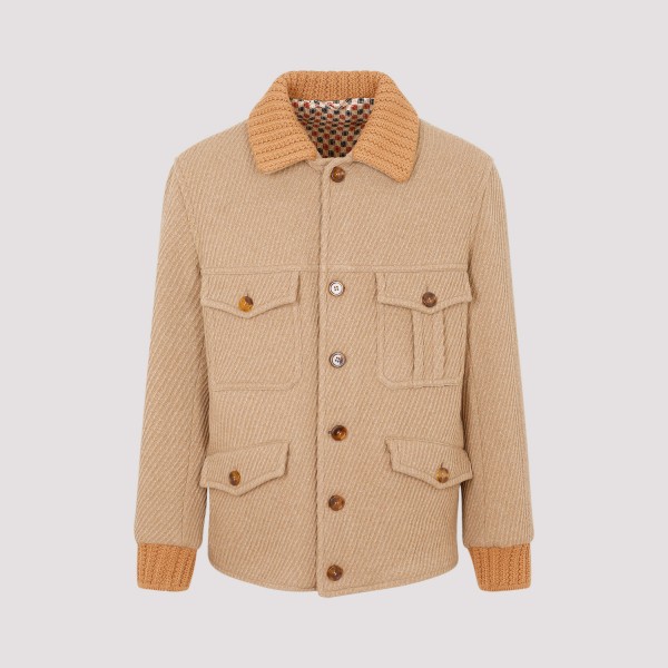 Shop Etro Wool Jacket Xl In Beige