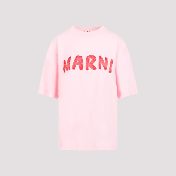 Shop Marni Cotton T-shirt 40 In Loc Cinder Rose