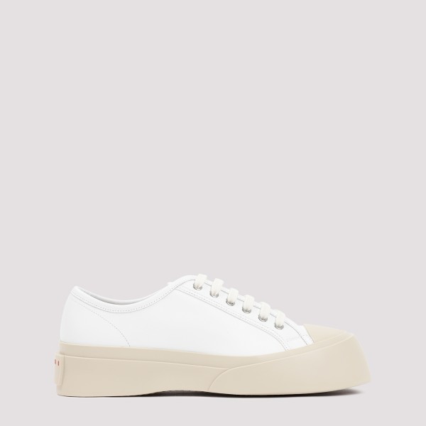 Shop Marni Leather Pablo Sneakers 44 In W Lily White