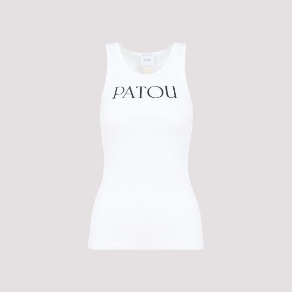 Shop Patou Cotton Tank Top Xs In W White