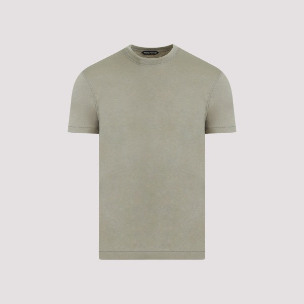 Shop Tom Ford Viscose Cotton T-shirt 48 In Fg Pale Army