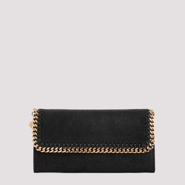 Shop Stella Mccartney Falabella Continental Flap Wallet Unica In Black