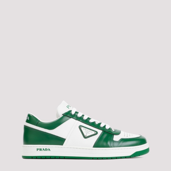 Shop Prada Downtown Lace-up Sneakers 9+ In Faz Bianco Verde