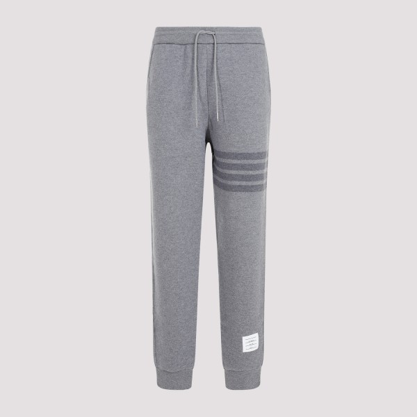 Shop Thom Browne Sweatpants With 4 Bar 4 In Light Grey