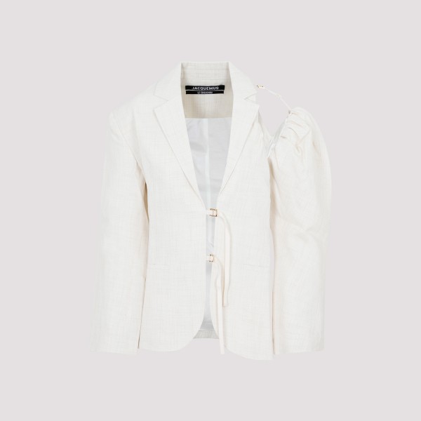 Shop Jacquemus Galliga Jacket 36 In Off White
