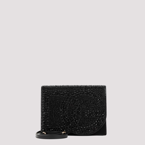 Shop Dolce & Gabbana Logo Sparkling Handbag Unica In S Black Jet
