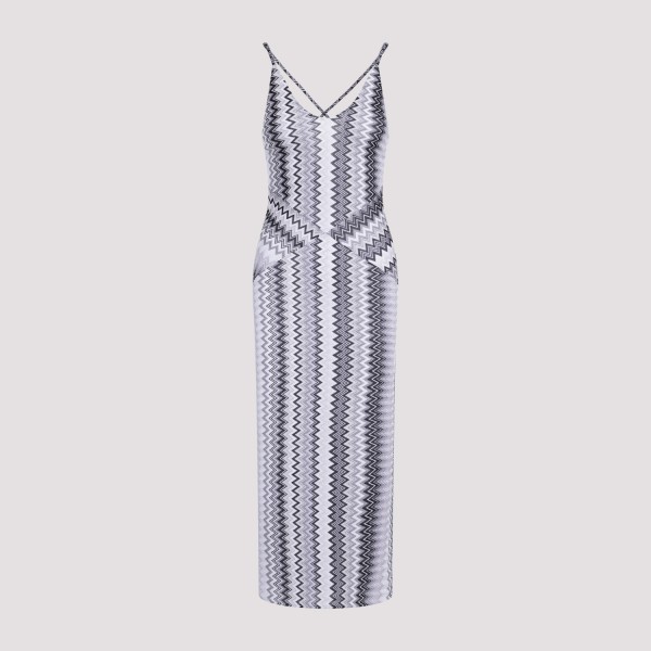 Shop Missoni Long Dress 38 In Shh Multi Grey Shades
