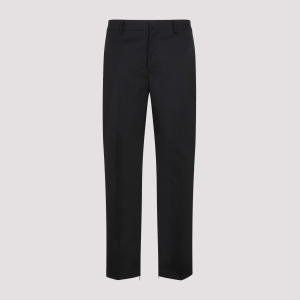 Shop Off-white Wool Slim Pants 50 In Black