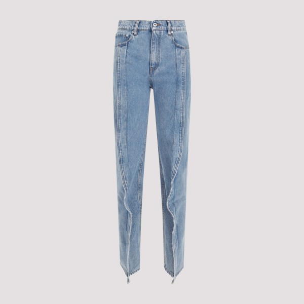Shop Y/project Slim Banana Jeans 24 In Heavy Sw Blue
