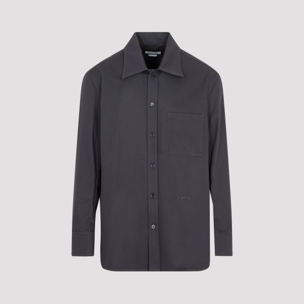 Shop Lanvin Twisted Cocoon Overshirt 41 In M Steel