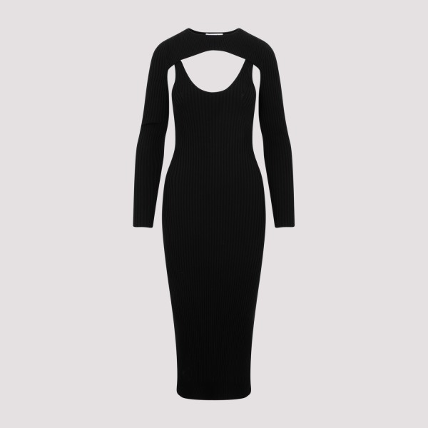 Shop Jonathan Simkhai X Wolford Contoured Ribs Dress Xs In Black