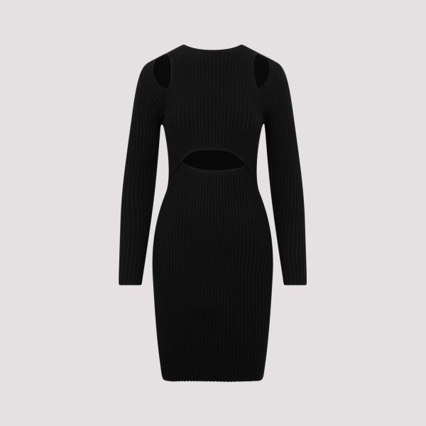 Shop Jonathan Simkhai X Wolford Contoured Ribs Dress S In Black