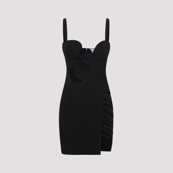 Nensi Dojaka Mini Asymmetrical Panel Dress In Black