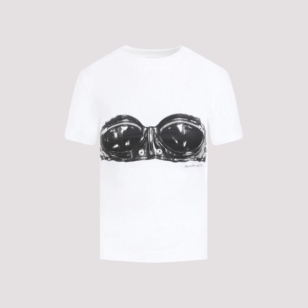 Shop Alexander Mcqueen Cotton T-shirt 40 In White