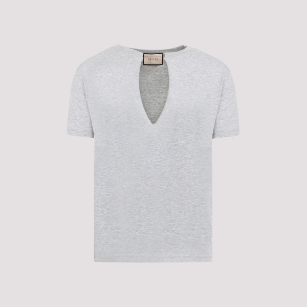 Shop Gucci Cotton T-shirt Xl In Grey Melange